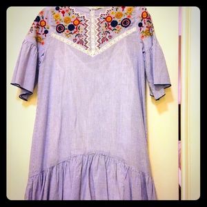 Zara embroidered dress